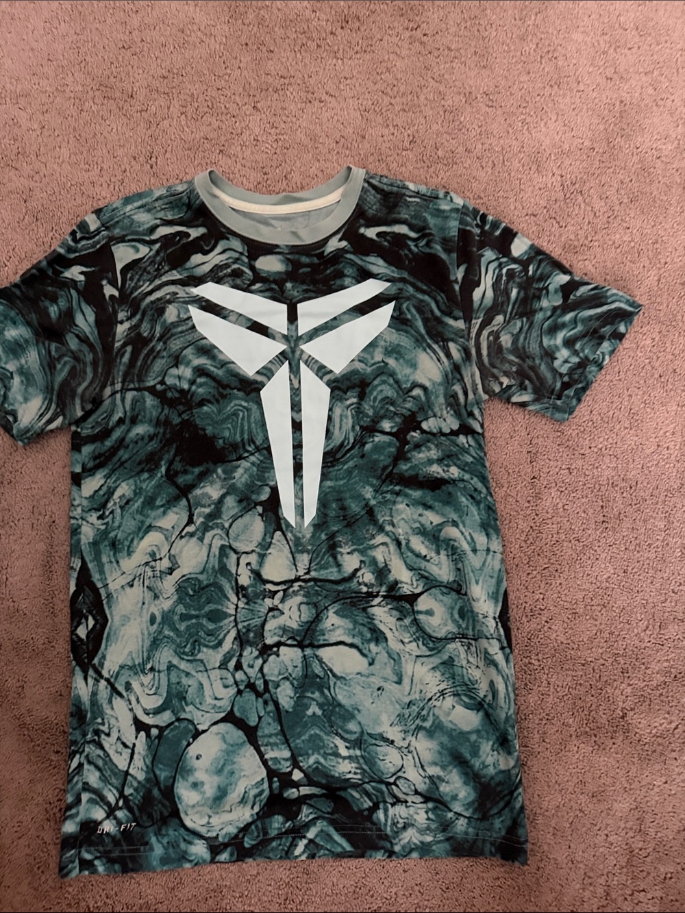 Nike Men's Short Sleeve Graphic Tee in Teal Marble with White Logo